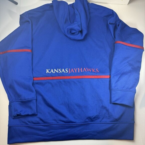 Adidas Kansas Jayhawks Mens 2XL Blue Full Zip Hooded Jacket - Picture 5 of 5